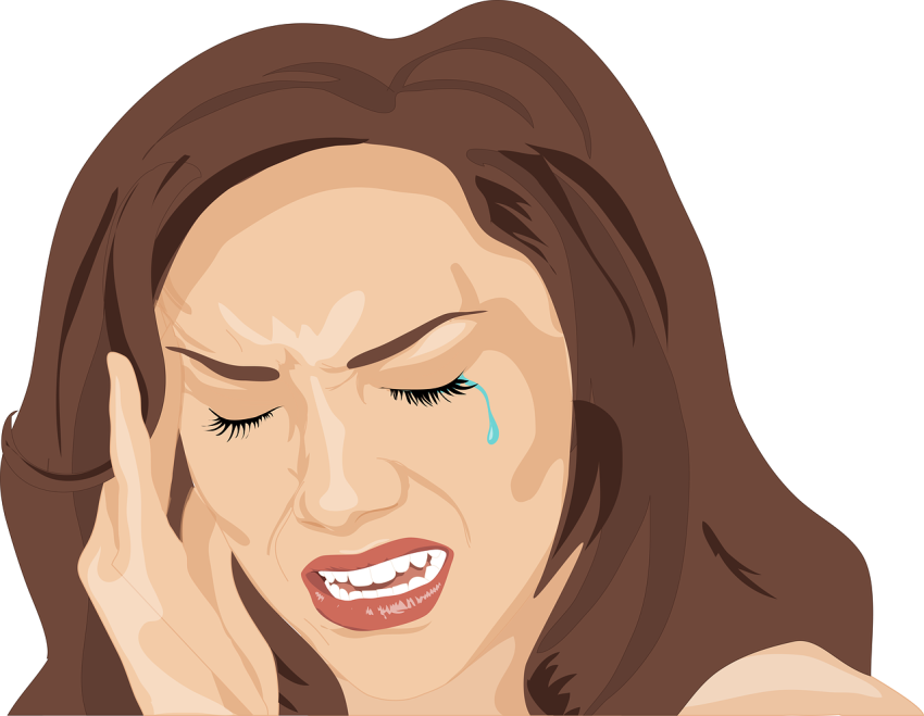 Headache, Woman, Sad